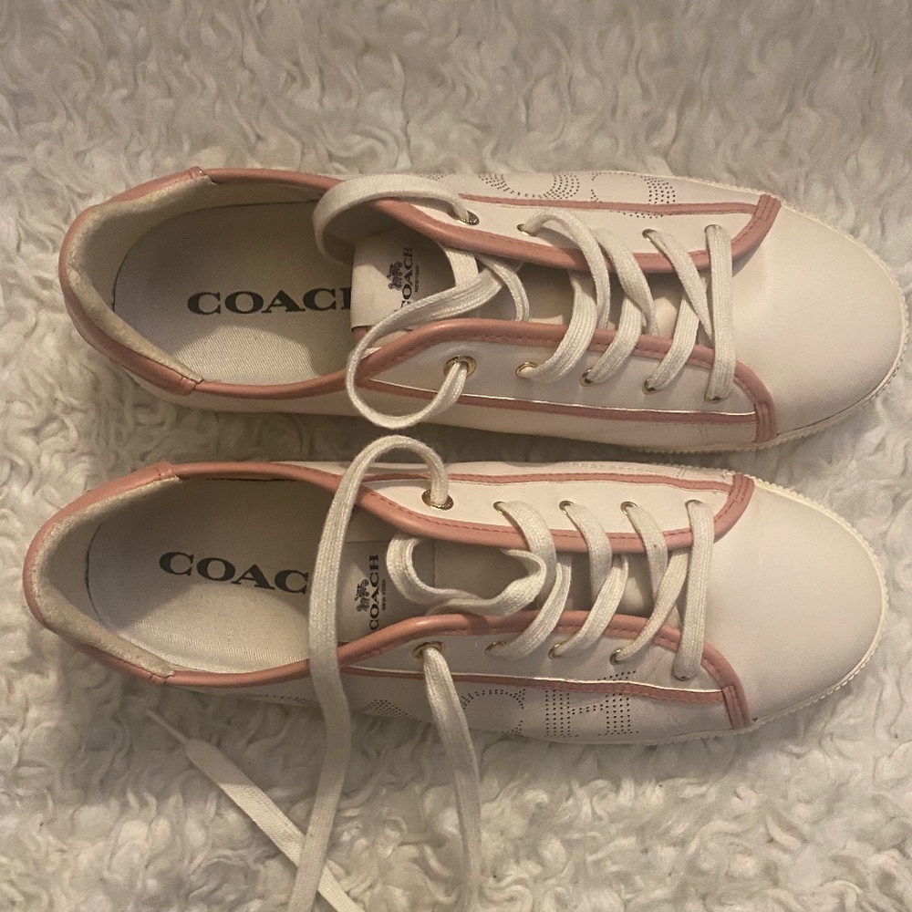 Coach C136 Pink Leather Sneaker